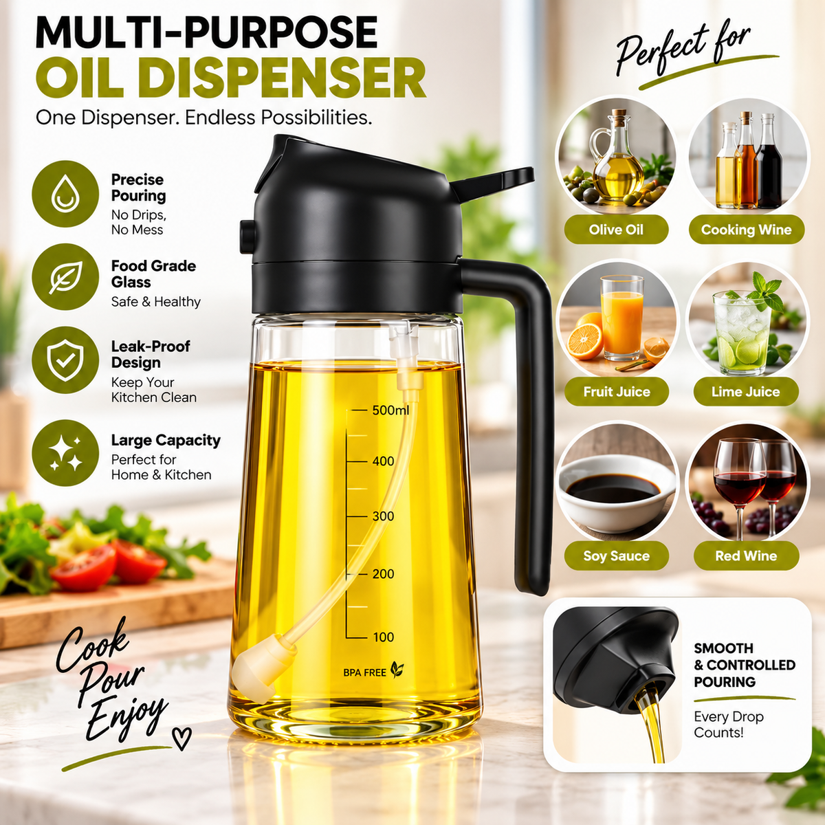 2-in-1 Oil Sprayer & Dispenser