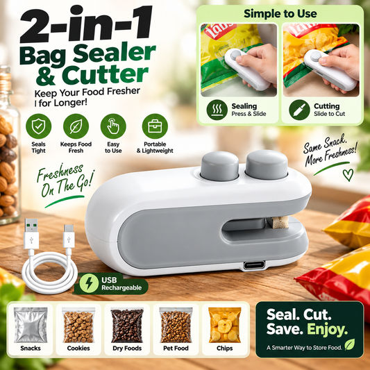 2-in-1 Mini Bag Sealer & Cutter
