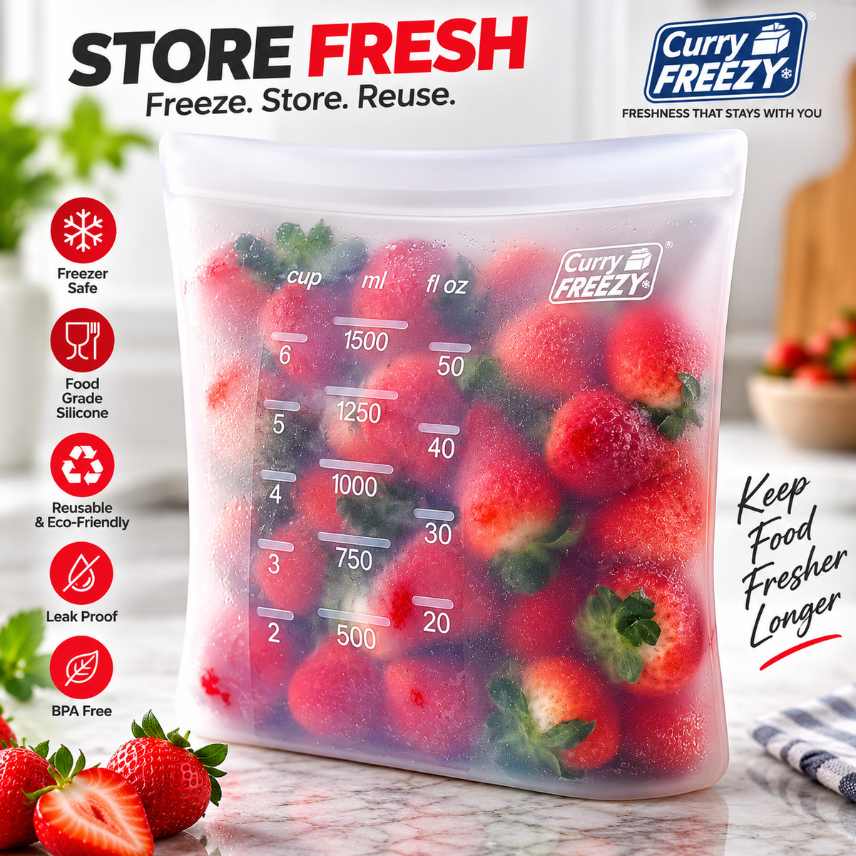 Reusable Silicone Food Storage Bag
